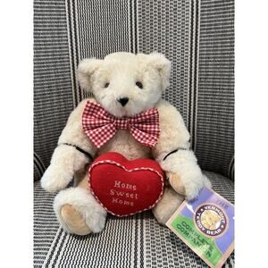 VTG NWT Authentic Vermont Teddy Bear Plush Fully Jointed Brown Eyes Beige